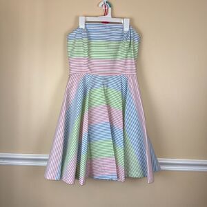 Vineyard Vines Kentucky Derby Dress striped seersucker strapless 6